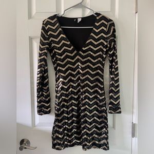 H&M metallic sequin dress